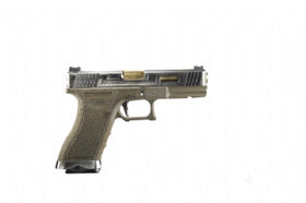 WE Tech G Force G18C T4 GBB pistol (Silver/ Gold /Tan)-Pistols-Crown Airsoft