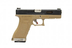 WE Tech G Force G18C T2 GBB pistol (Black/Silver/ Tan)-Pistols-Crown Airsoft