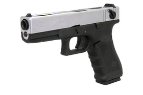 WE Tech G18C Gen4 GBB Pistol (Silver/ Black/ Black)-Pistols-Crown Airsoft