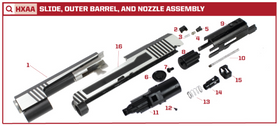 AW Custom HX10 Series Replacement Parts-Pistol Parts-Crown Airsoft