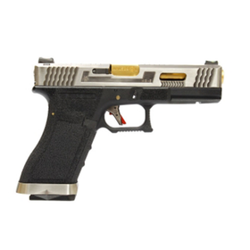 WE Tech G Force G17 T3 GBB pistol (Silver/ Gold/ Black)-Pistols-Crown Airsoft