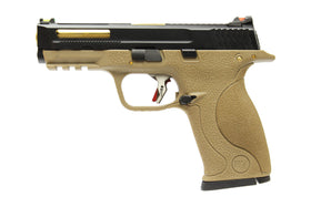 WE Tech BB FORCE GBB Pistol T3B (BK Slide/GD Barrel/Tan Frame)-Pistols-Crown Airsoft
