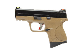 WE Tech BB FORCE Compact T4A Semi-Auto GBB Pistol(BK Slide/SV Barrel/TAN Frame)-Pistols-Crown Airsoft