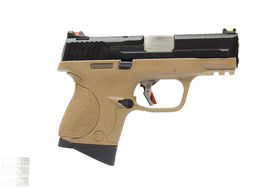 WE Tech BB FORCE Compact T4A Semi-Auto GBB Pistol(BK Slide/SV Barrel/TAN Frame)-Pistols-Crown Airsoft