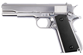 WE Tech 1911 Full metal semi-auto GBB Pistol (Silver edition)-Pistols-Crown Airsoft