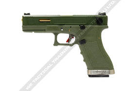 WE Tech G Force G18C T11 GBB pistol (OD/ Gold/ OD)-Pistols-Crown Airsoft