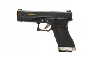 WE Tech G Force G17 T1 GBB pistol (Black/ Gold/ Black)-Pistols-Crown Airsoft
