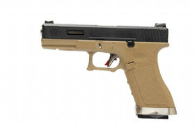 WE Tech G Force G17 T2 GBB pistol (Black/ Silver/ Tan)-Pistols-Crown Airsoft