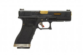 WE Tech G Force G18C T1 GBB pistol (Black/ Gold / Black)-Pistols-Crown Airsoft
