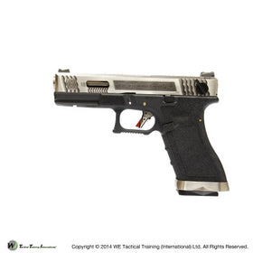 WE Tech G Force G18C T7 GBB pistol (Silver/ Silver/ Black)-Pistols-Crown Airsoft
