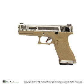 WE Tech G Force G18C T8 GBB pistol (Silver/ Silver / Tan)-Pistols-Crown Airsoft