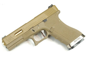 WE Tech G Force G17 T9 GBB pistol (Tan/ Gold/ Tan)-Pistols-Crown Airsoft