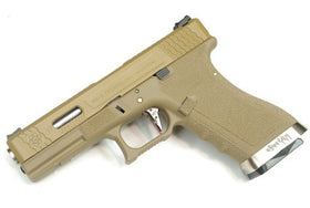 WE Tech G Force G17 T10 GBB pistol (Tan/ Silver/ Tan)-Pistols-Crown Airsoft