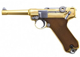WE Tech WWII P08 4inch GBB Pistol(Gold)-Pistols-Crown Airsoft