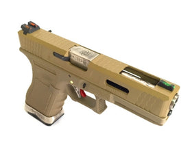 WE Tech G Force G18C T10 GBB pistol (Tan/Silve/Tan)-Pistols-Crown Airsoft