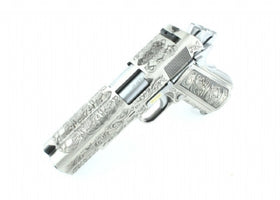 WE Tech Double-barrel Inca Warrior 1911 GBB Pistol (Silver)-Pistols-Crown Airsoft