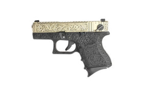 WE Tech G series Engraved Classic Floral G26 GBB Pistol(Black)-Pistols-Crown Airsoft