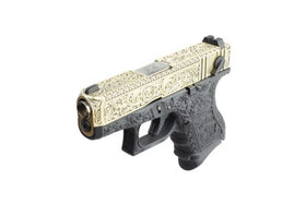WE Tech G series Engraved Classic Floral G26 GBB Pistol(Black)-Pistols-Crown Airsoft