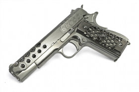 WE-Tech 1911 Hex-Cut GBB Pistol (Silver)-Pistols-Crown Airsoft