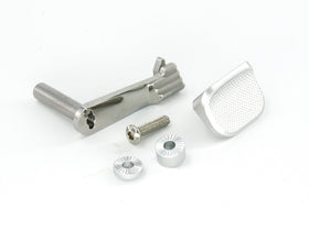 AIP Stainless Slide Stop with Thumbrest For Hi-capa 5.1/4.3(Silver)-Slide Stop /Thumb Rest-Crown Airsoft