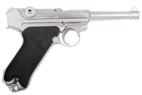 WE Tech WWII P08 GBB Pistol 4 inch (Silver)-Pistols-Crown Airsoft