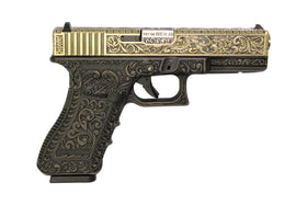 WE Tech G series Engraved G17 GBB Pistol(Bronze)-Pistols-Crown Airsoft
