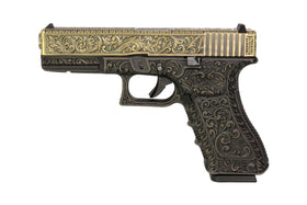 WE Tech G series Engraved G17 GBB Pistol(Bronze)-Pistols-Crown Airsoft
