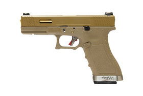 WE Tech G Force G18C T9 GBB pistol G18C (Tan/ Gold/ Tan)-Pistols-Crown Airsoft