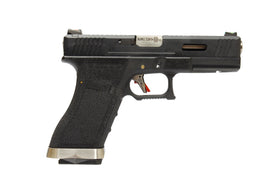 WE Tech G Force G18C T5 GBB pistol (Black/ Silver / Black)-Pistols-Crown Airsoft