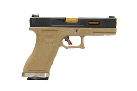 WE Tech G Force G17 T6 GBB pistol (Black/ Gold/ Tan)-Pistols-Crown Airsoft