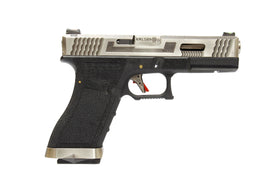WE Tech G Force G17 T7 GBB pistol (Silver/ Silver / Black)-Pistols-Crown Airsoft