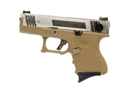 WE Tech G Force G26 T8 GBB pistol (Silve/ Silver/ Tan)-Pistols-Crown Airsoft