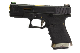 WE Tech G Force G19 T1 GBB pistol G19 (Black/ Gold/ Black)-Pistols-Crown Airsoft