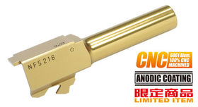 Aluminum CNC Titanium Golden Outer Barrel for TM G26 (2015 New Ver.)-Internal Parts-Crown Airsoft
