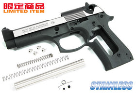 Aluminum Slide & Frame Kit for MARUI M9 Desert Storm- (Black/Sliver Side)-Internal Parts-Crown Airsoft