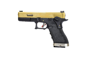WE Tech G17 Titanium Gold GBB Pistol - 2 Tone Black-Pistols-Crown Airsoft