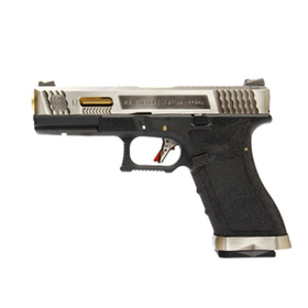 WE Tech G Force G17 T3 GBB pistol (Silver/ Gold/ Black)-Pistols-Crown Airsoft