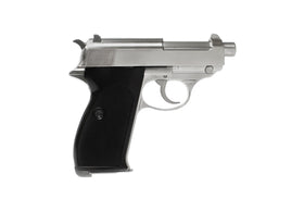 WE Tech P38-S Classic GBB Pistol Silver-Pistols-Crown Airsoft