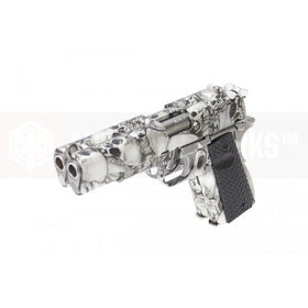 AW custom MX0100 double barrel 1911 GBB Pistol l(Silver Skull pattern)-Pistols-Crown Airsoft