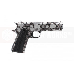 AW Custom NE2101 1911 Gas Blow back pistol(Silver skull pattern)-Pistols-Crown Airsoft