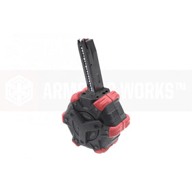 AW Custom Drum Magazine for M9 (Red)-Pistol Magazines-Crown Airsoft