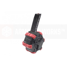 AW Custom Drum Magazine for M9 (Red)-Pistol Magazines-Crown Airsoft