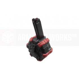 AW Custom Drum Magazine For 1911 (Red)-Pistol Magazines-Crown Airsoft