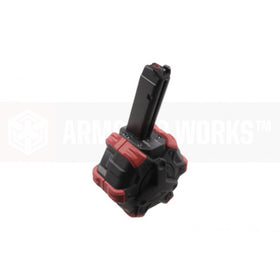 AW Custom Drum Magazine For HI-CAPA (Red)-Pistol Magazines-Crown Airsoft