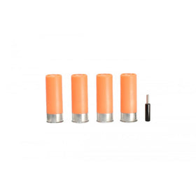 DOMINATOR 12 GAUGE GAS SHOTGUN SHELLS PACKAGE (4 SHELLS/UNIT - Orange)-Accessories-Crown Airsoft