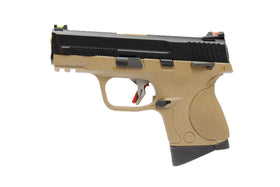 WE Tech BB FORCE Compact T3A Full-Auto GBB Pistol (BK Slide/GD Barrel/TAN Frame)-Pistols-Crown Airsoft
