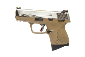 WE Tech BB FORCE Compact T7A Full-Auto GBB Pistopl (SV Slide/GD Barrel/TAN Frame)-Pistols-Crown Airsoft