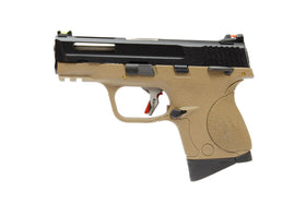 WE Tech BB FORCE Compact T4B Full-Auto GBB Pistol(BK Stealth Slide/SV Barrel/TAN Frame)-Pistols-Crown Airsoft