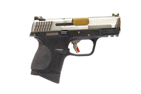 WE Tech BB FORCE Compact T5A Semi-Auto GBB Pistol (SV Slide/GD Barrel/BK Frame)-Pistols-Crown Airsoft
