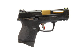 WE Tech BB FORCE Compact T1B Full-Auto GBB Pistol (BK Stealth Slide/GD Barrel/BK Frame)-Pistols-Crown Airsoft